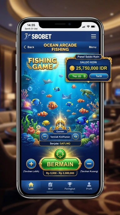 Cuplikan layar menu unduhan sbobet untuk perangkat Android